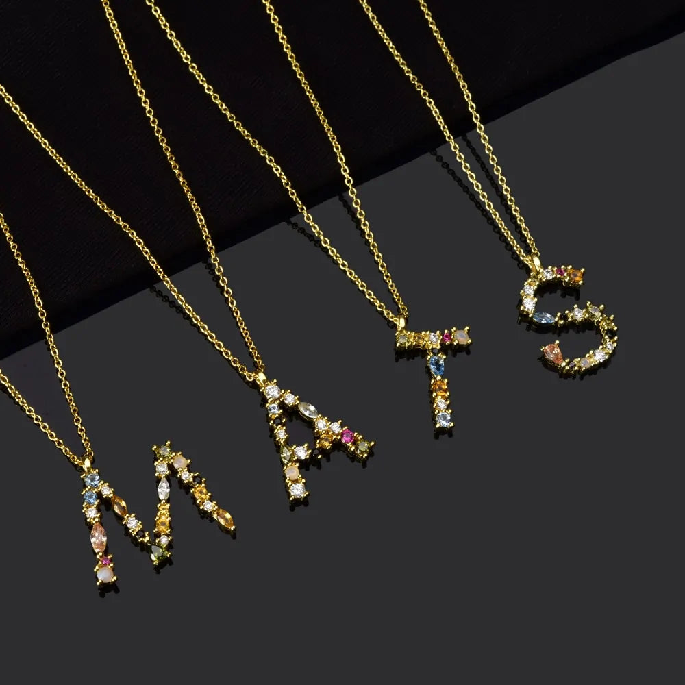 Sterling Silver and Gold Letter Pendant Necklace