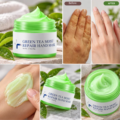 Green Tea Moist Repair Hand Mask – Anti-Wrinkle, Hydrate & Exfoliate Skin