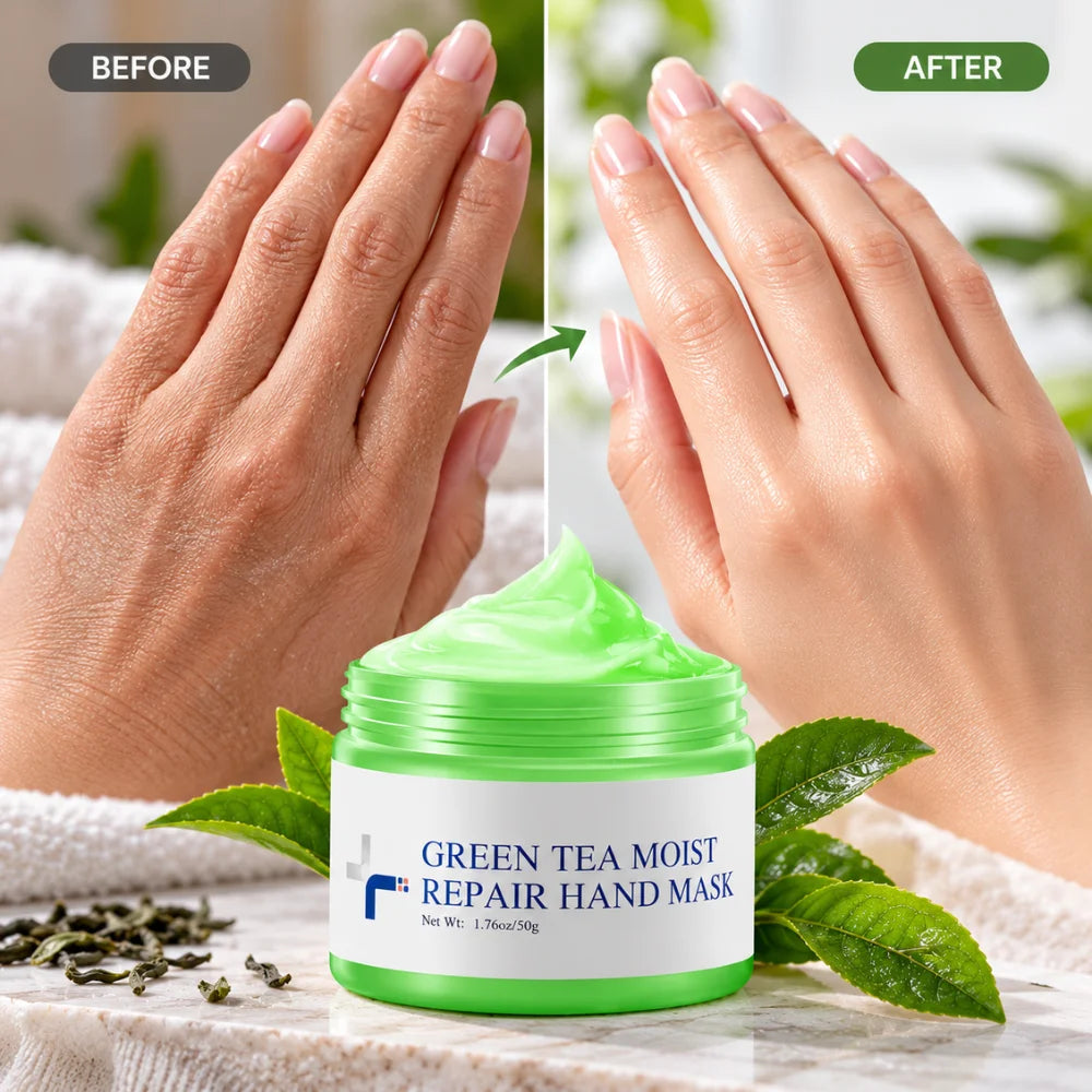 Green Tea Moist Repair Hand Mask – Anti-Wrinkle, Hydrate & Exfoliate Skin