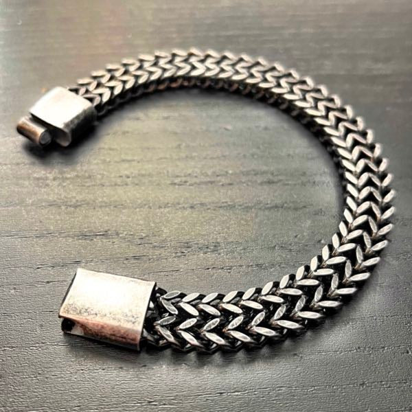 'Gun Metal' Steel Double Weave Bracelet (#827)
