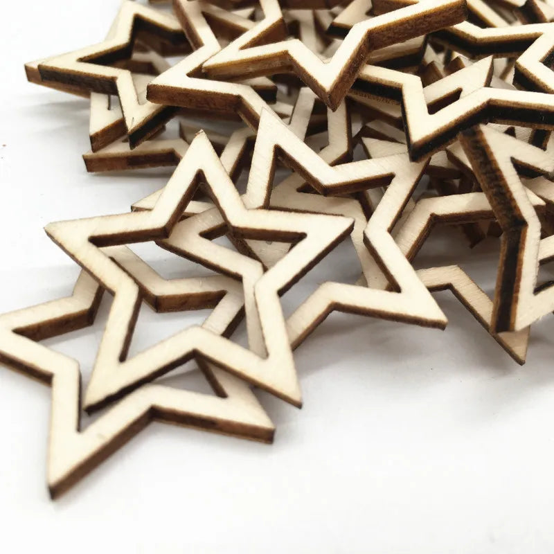 Star Shaped Wood Pieces for Wooden Craft DIY Projects