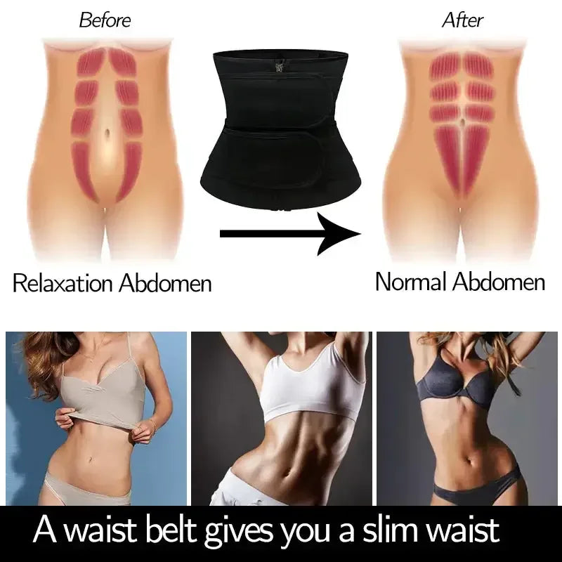 Silver Coating Sweat Sauna Waist Trainer Belt Adjustable Workout Body Shaper with Double Strap Zipper Silver Inner Black / L / United States