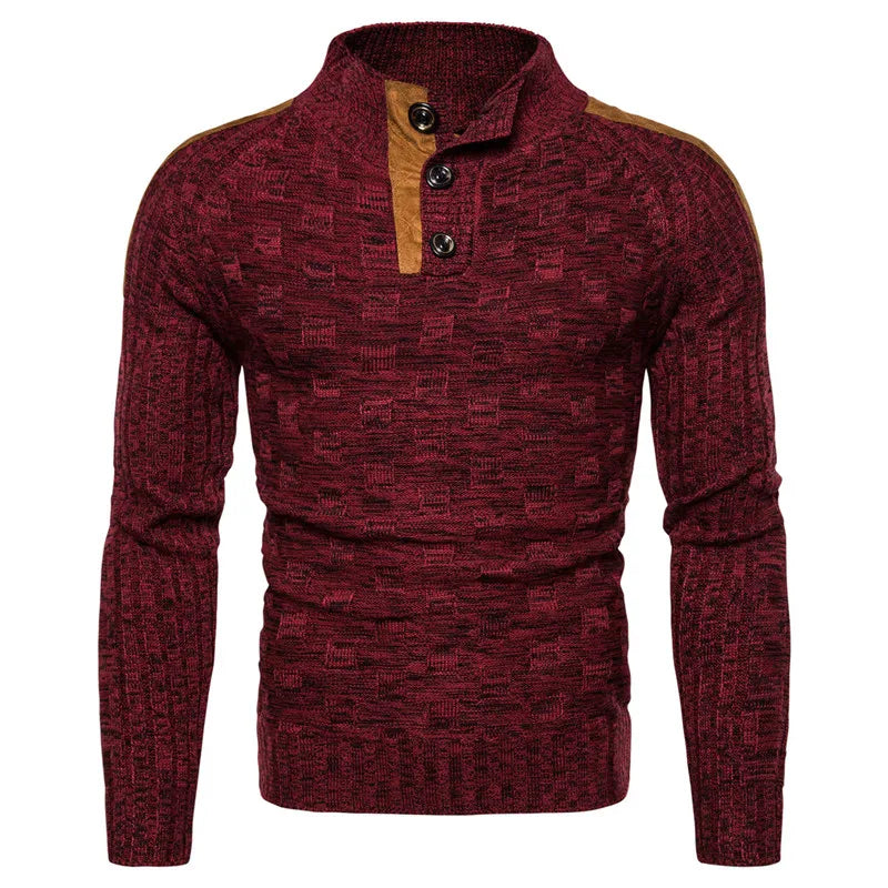 Men's Warm Pullover Sweaters with Buttons Oversized Knitted Pullovers Jumpers New Men Clothing