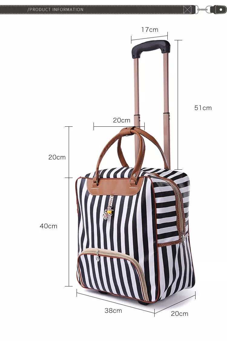 Travel Rolling Luggage Retro girl Suitcase Bag