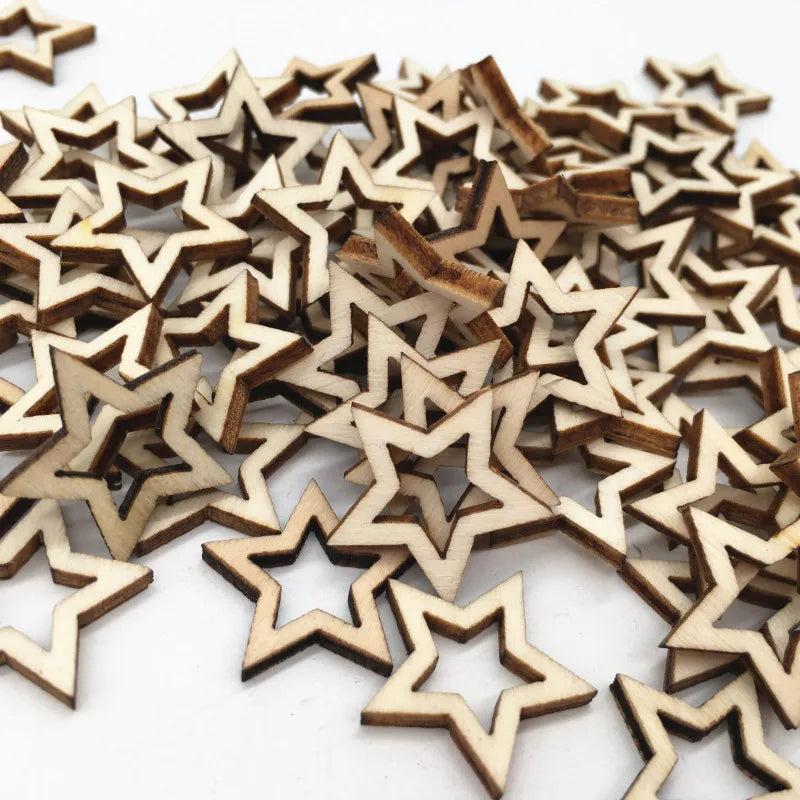 Star Shaped Wood Pieces for Wooden Craft DIY Projects