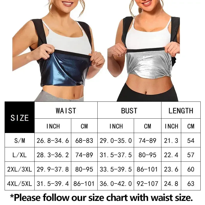 Women's Heat Trapping Vest Sweat Sauna Body Shaper Hot Corset Fat Burner Blue / 4XL-5XL / United States