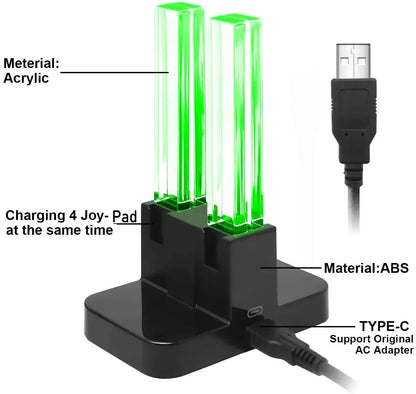 Nintend Switch 4 Controller Charger LED Indicator Charging Dock Station for Nitendo Switch Nintendo switch NS Joy-con Accessories black