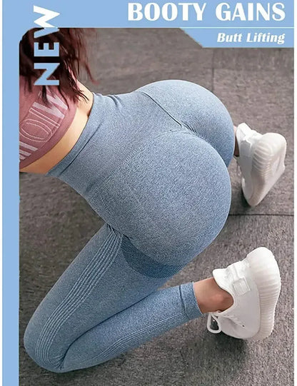 Butt Lifting Leggings Seamless Yoga Pants Push Up Tights Women Booty Workout Gray / M / United States