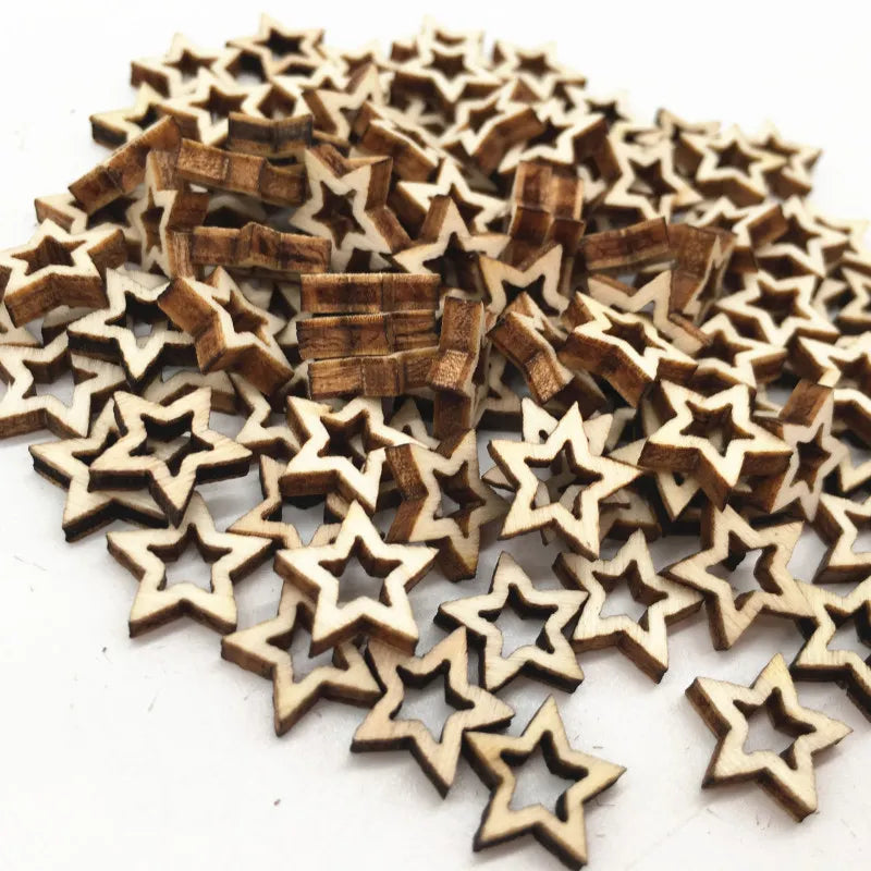 Star Shaped Wood Pieces for Wooden Craft DIY Projects