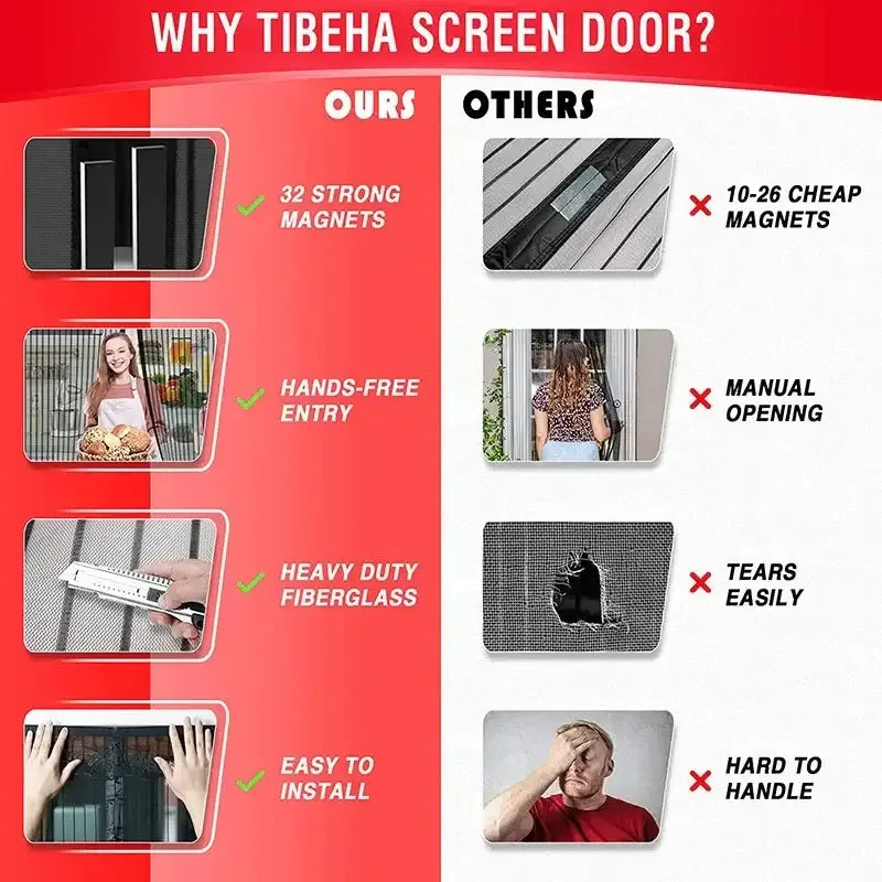 Magnetic Screen Door Black / 80X210CM