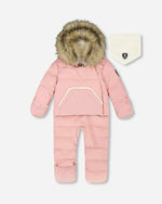 One-Piece Baby Snug Snowsuit Designed For Car Seat Pink 6m