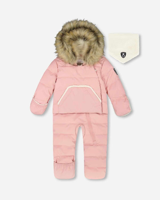 One-Piece Baby Snug Snowsuit Designed For Car Seat Pink 6m