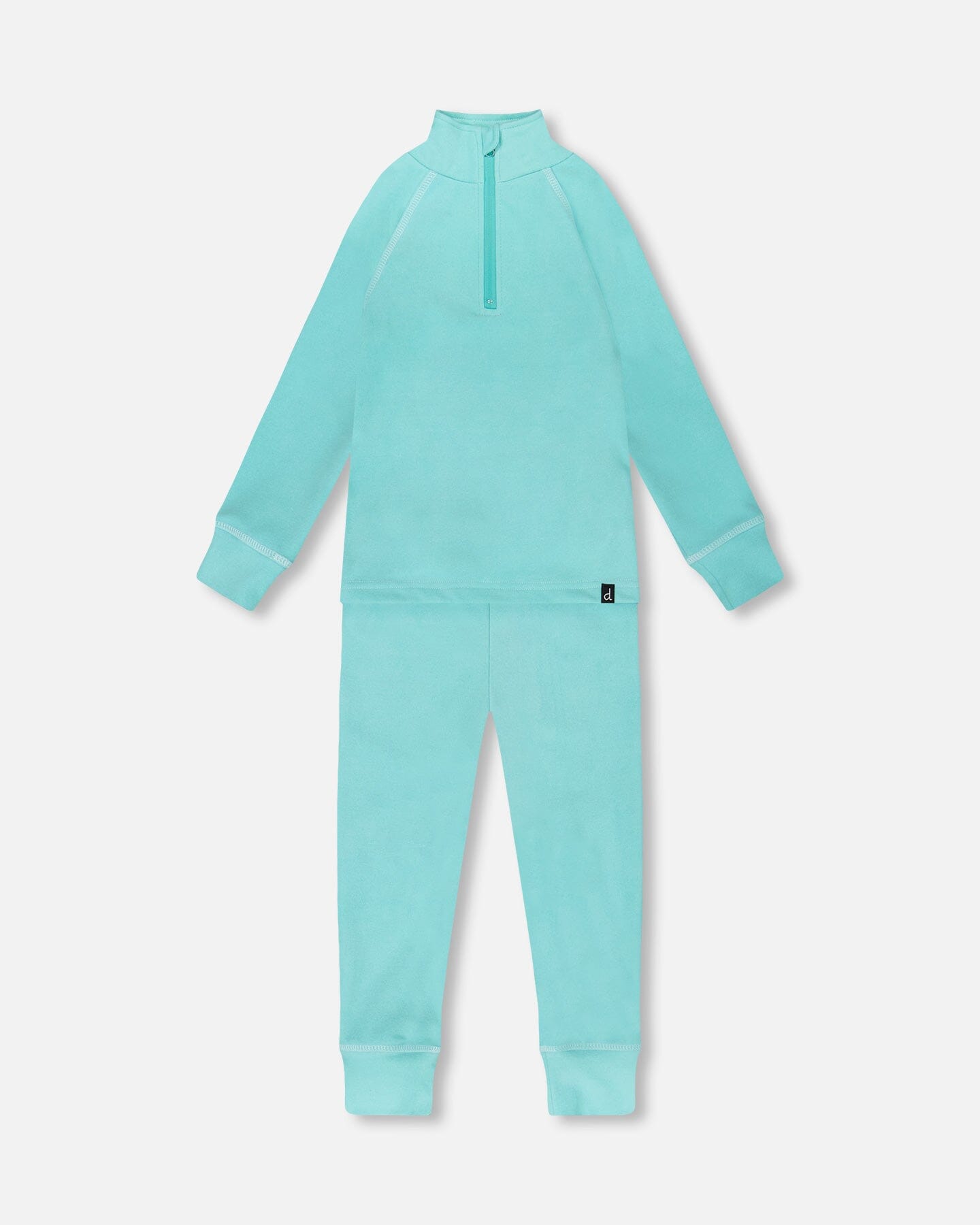 Two-Piece Thermal Underwear Set Turquoise Blue