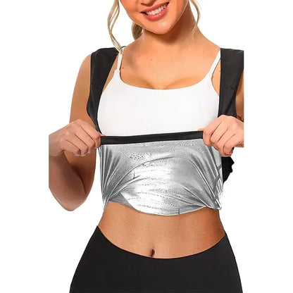Women's Heat Trapping Vest Sweat Sauna Body Shaper Hot Corset Fat Burner Silver / 4XL-5XL / United States
