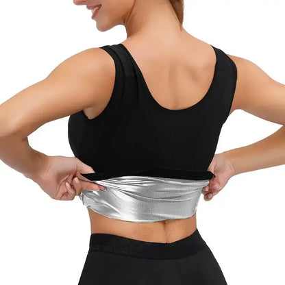 Women's Heat Trapping Vest Sweat Sauna Body Shaper Hot Corset Fat Burner Blue / 4XL-5XL / United States