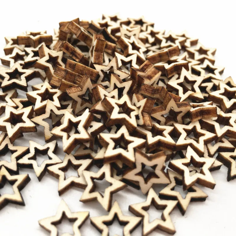 Star Shaped Wood Pieces for Wooden Craft DIY Projects