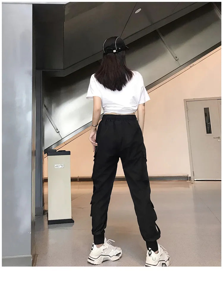 High Waist Loose Streetwear Pants Baggy Tactical Trouser Hip Hop