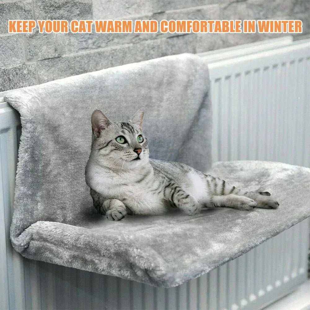 Cozy Portable Cat Hanging Hammock Bed Beige