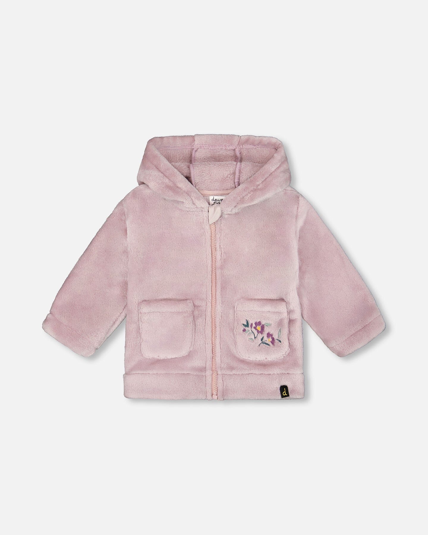 Hooded Zip Plush Jacket Neutral Purple