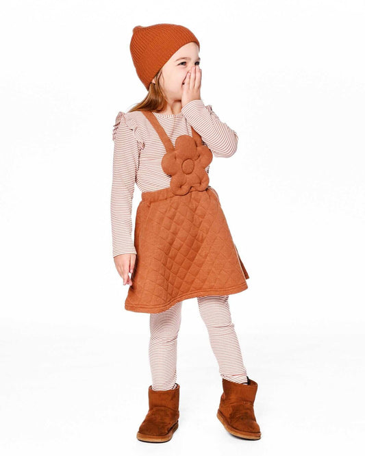 Quilted Overall Dress Mocha 12