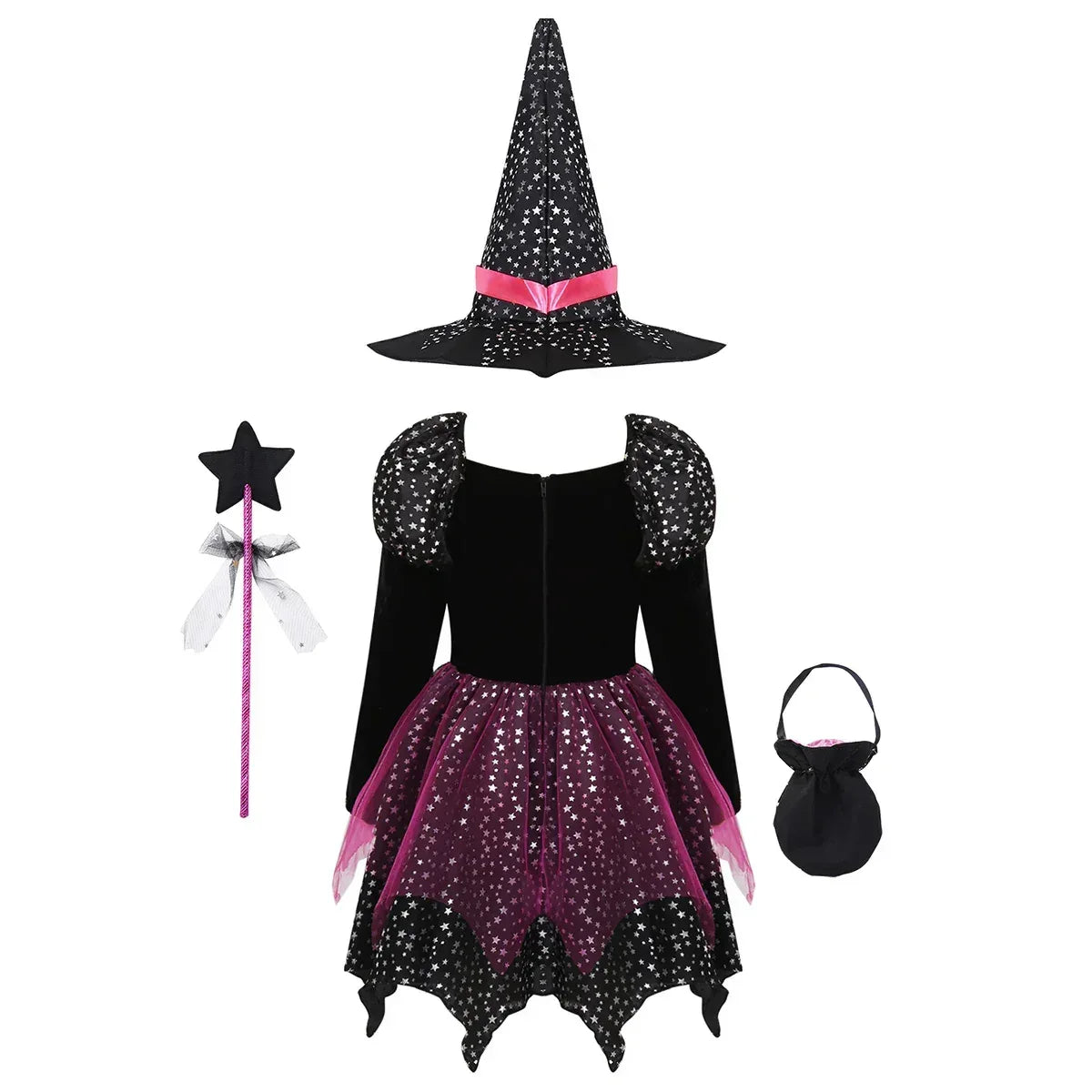 Girls Halloween Witch Costume Black / 120 (5-6 Years) / United States