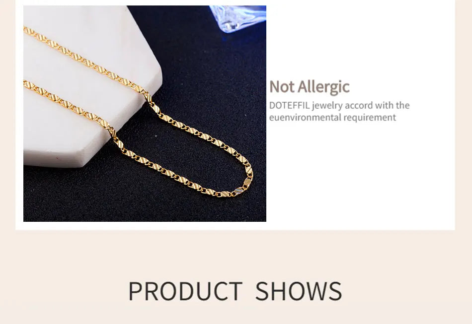 Gold Charm Chain Necklace For Women Man