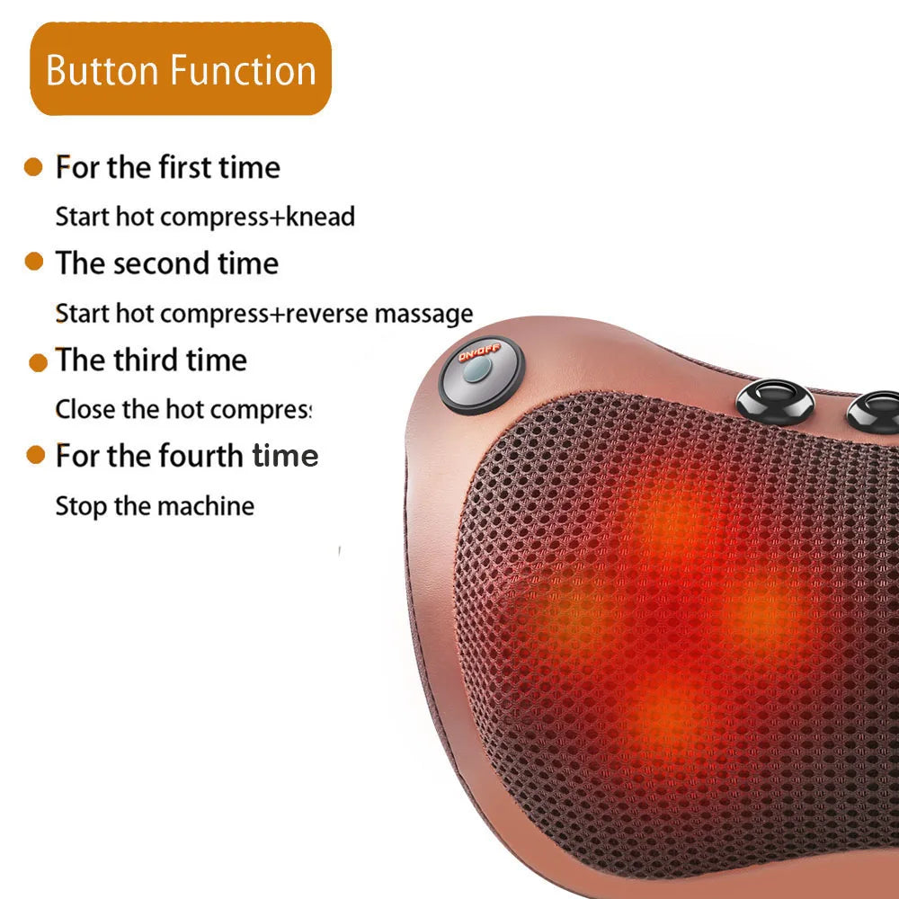 Massage Pillow for Head Relax Electric Shoulder Back Shiatsu Neck Massage