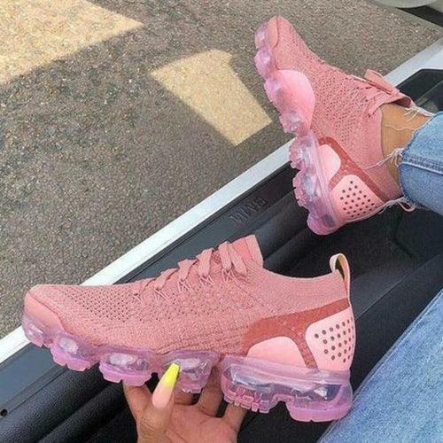 Women's Flying Woven Breathable Casual Sneakers Pink Pink / 6