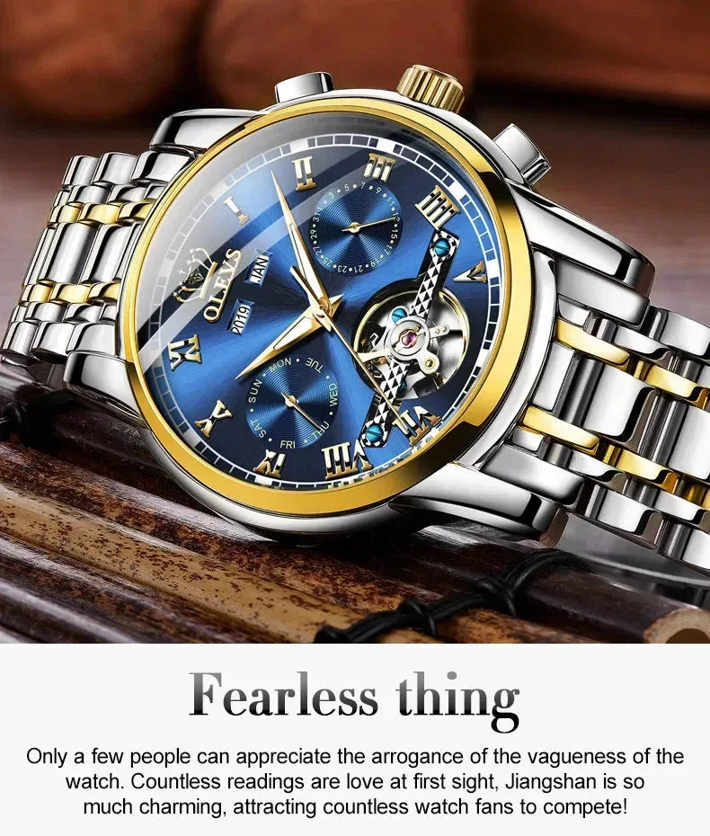 OLEVS Men's Watches Automatic Mechanical Business Wristwatch Minx