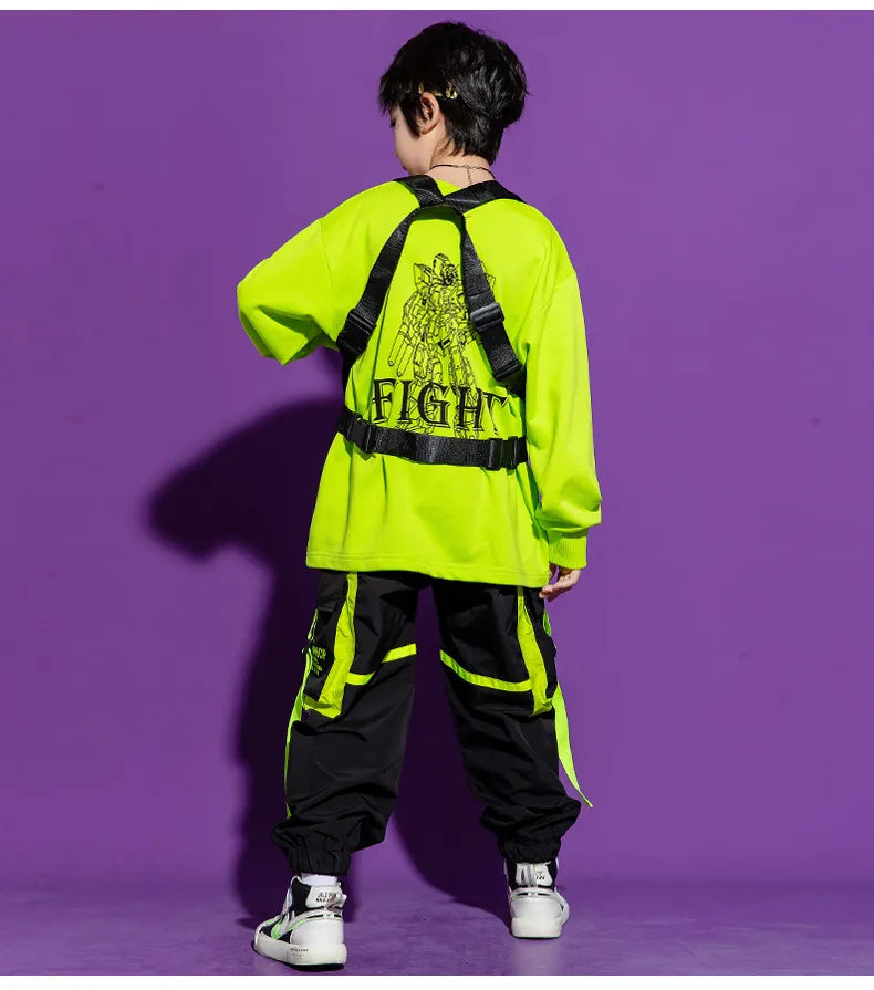 Boys Hip Hop Vest Girls Cuff Cargo Pants