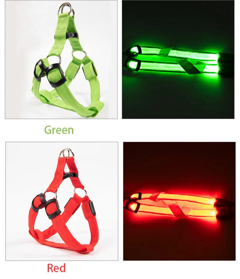 USB Rechargeable Luminous Dog Harness