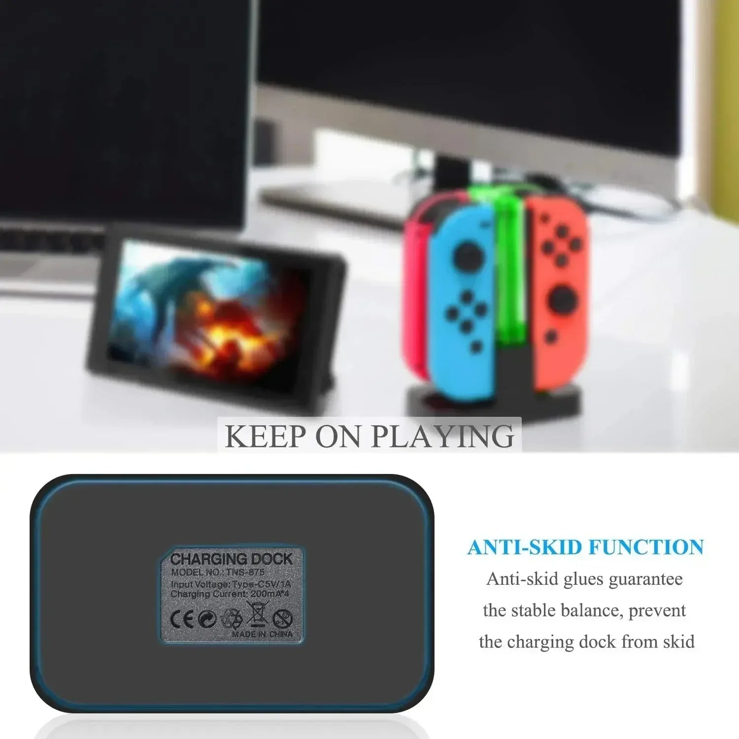 Nintend Switch 4 Controller Charger LED Indicator Charging Dock Station for Nitendo Switch Nintendo switch NS Joy-con Accessories black