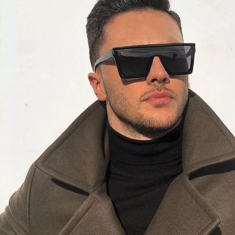 Black Fashion Square Sun Glasses Male