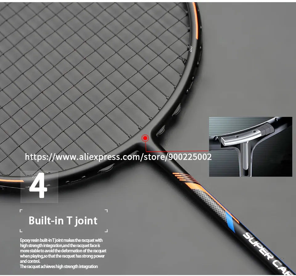 100% Full Carbon Fiber Strung Badminton Rackets