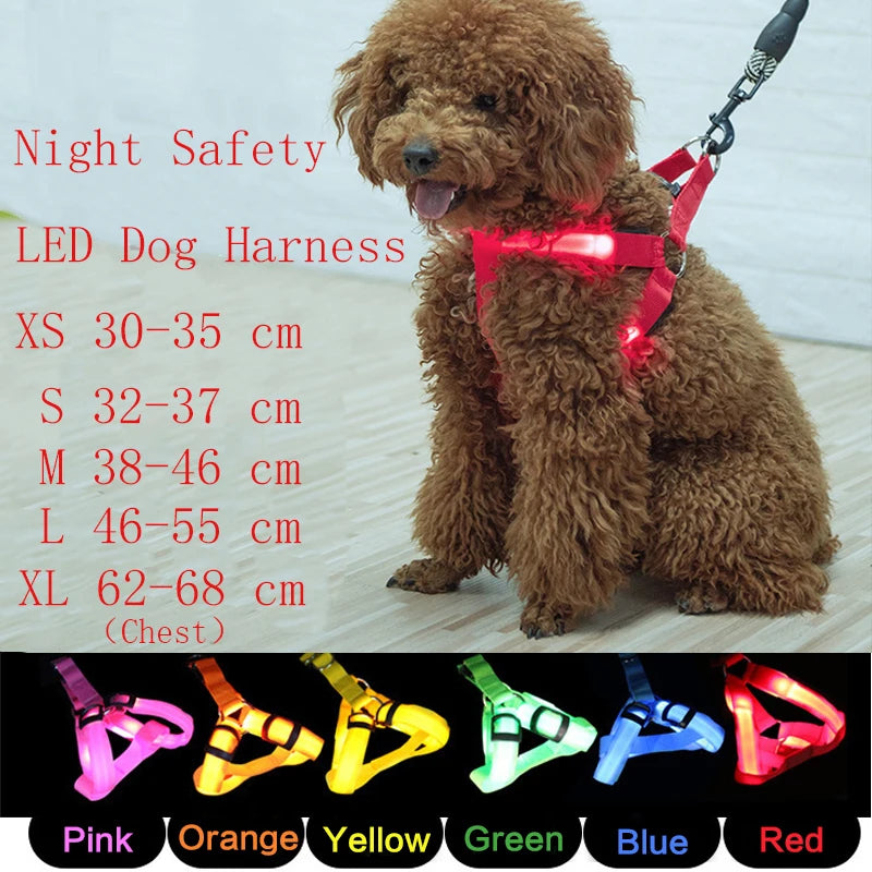 USB Rechargeable Luminous Dog Harness