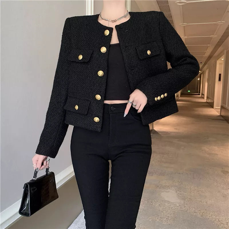 Elegant Casual Woolen Short Coat