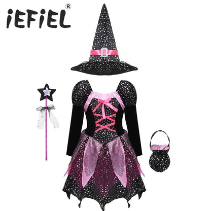 Girls Halloween Witch Costume Black / 120 (5-6 Years) / United States