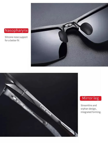 New aluminum magnesium sunglasses green / black