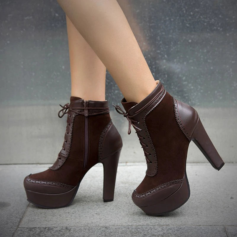 Ankle Boots Zip Lace