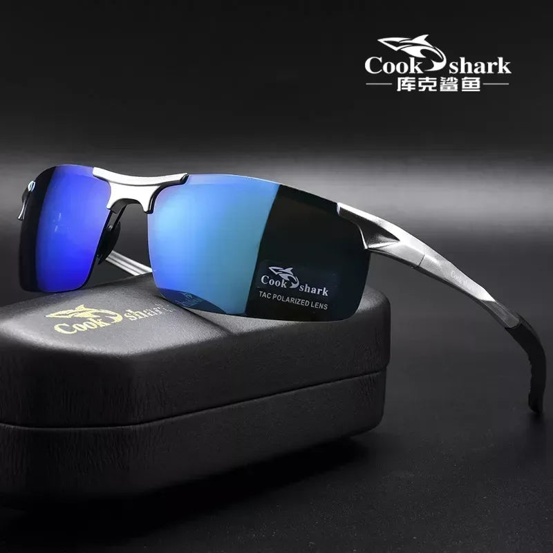 New aluminum magnesium sunglasses Ice Blue / black
