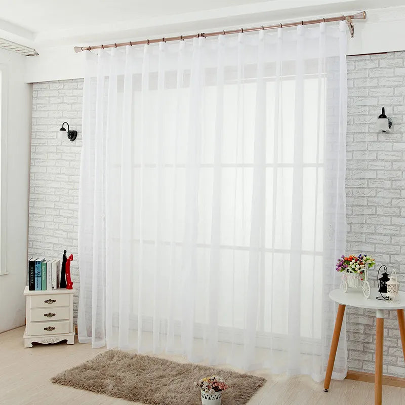 Europe Solid White Yarn Curtain