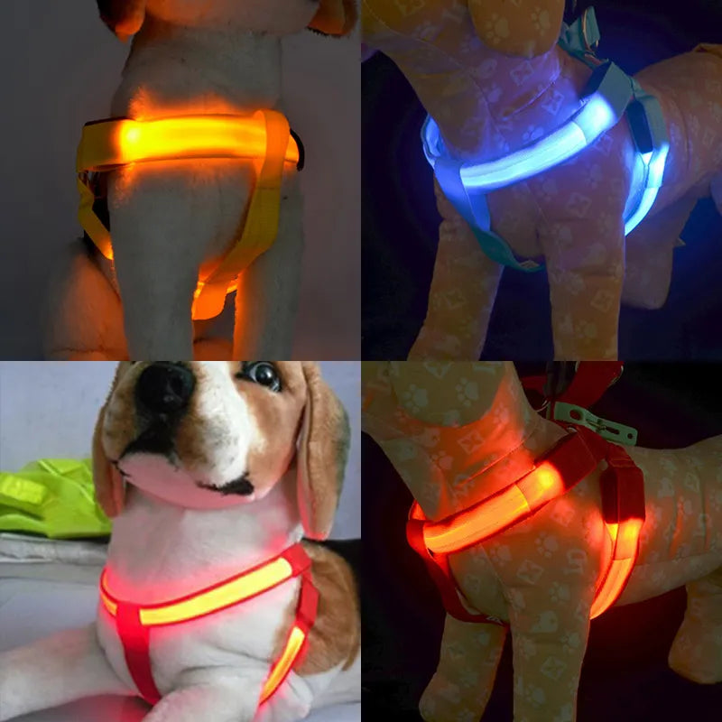 USB Rechargeable Luminous Dog Harness