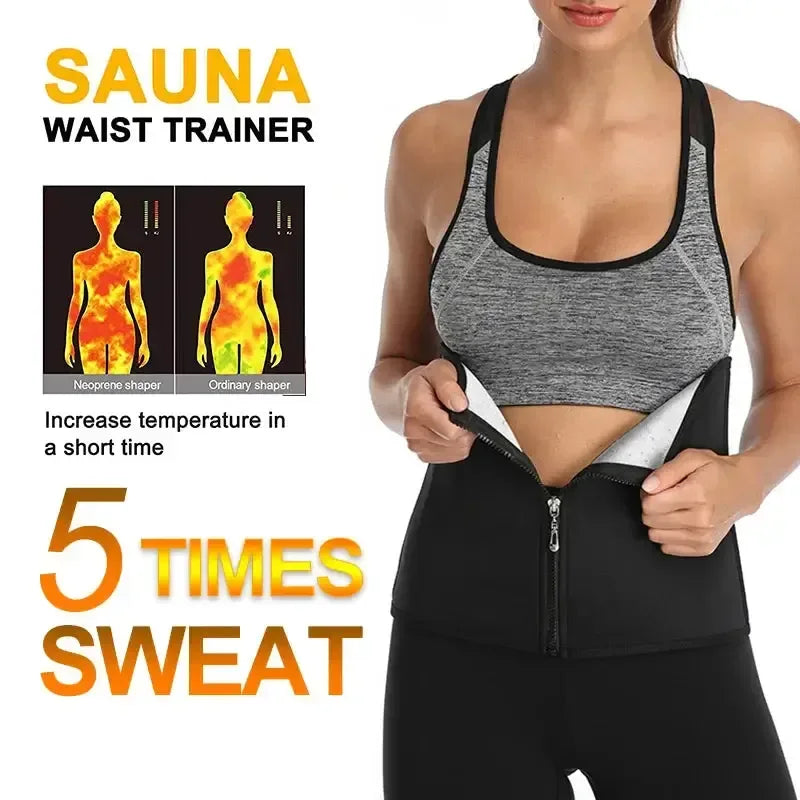 Silver Coating Sweat Sauna Waist Trainer Belt Adjustable Workout Body Shaper with Double Strap Zipper Silver Inner Black / L / United States