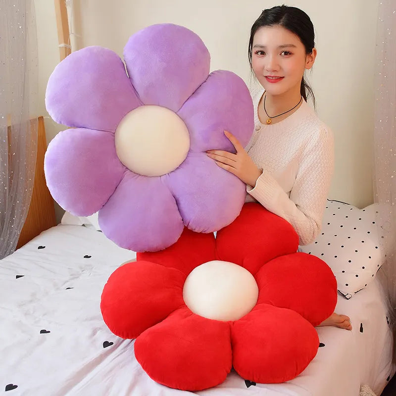 Flower Plush Pillow Mat  Soft Stuffed