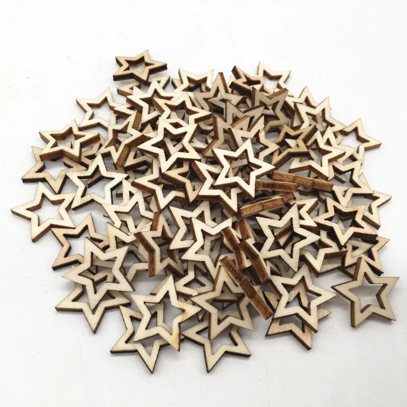 Star Shaped Wood Pieces for Wooden Craft DIY Projects