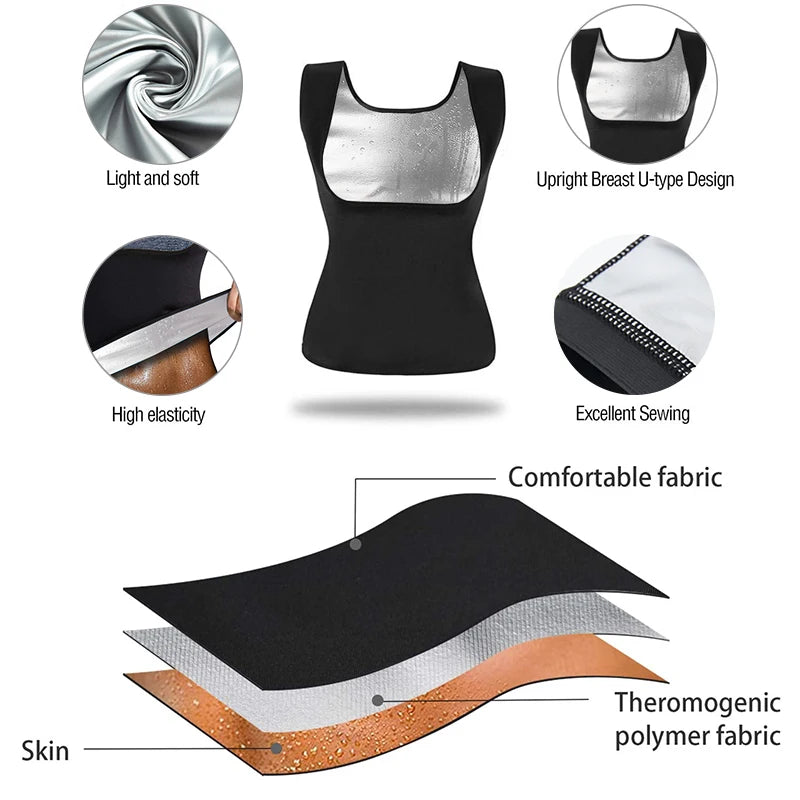 Women's Heat Trapping Vest Sweat Sauna Body Shaper Hot Corset Fat Burner