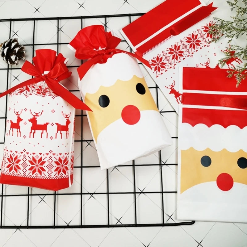 Christmas gift bags Elk Snowman santa claus Cookies