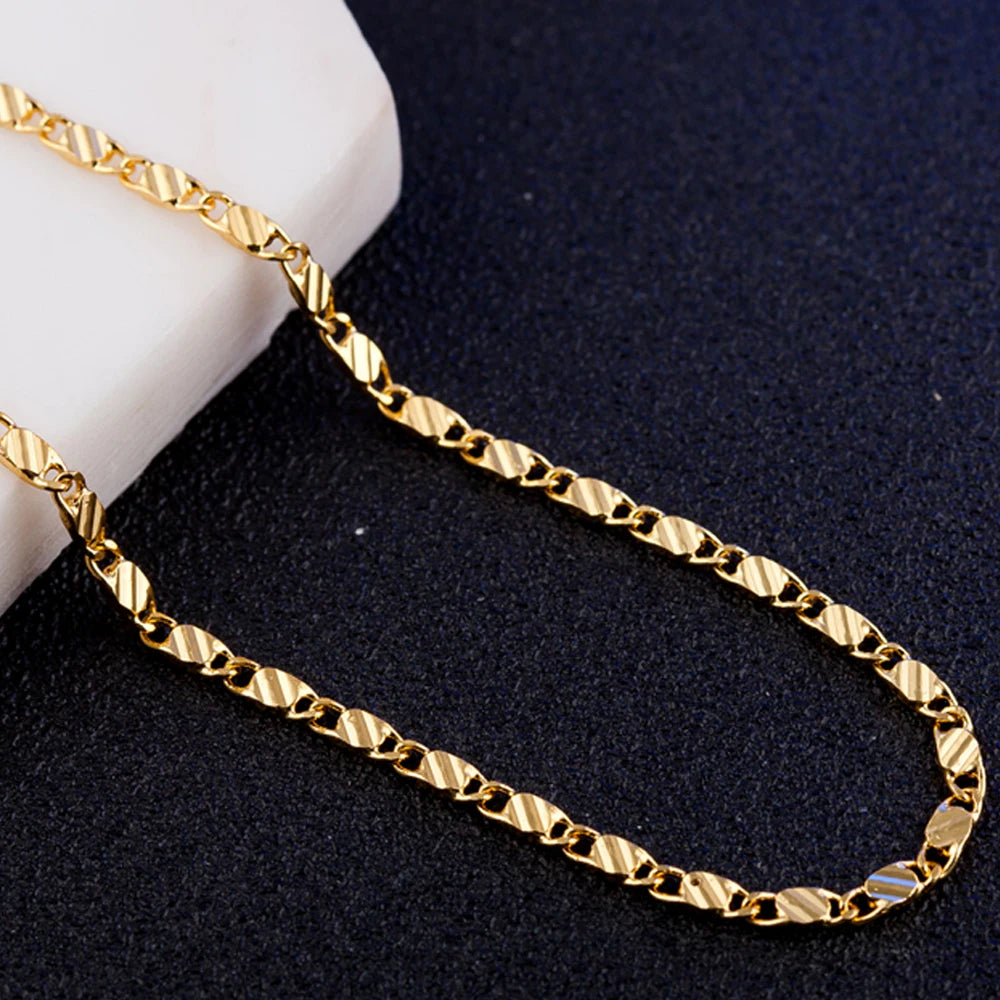 Gold Charm Chain Necklace For Women Man