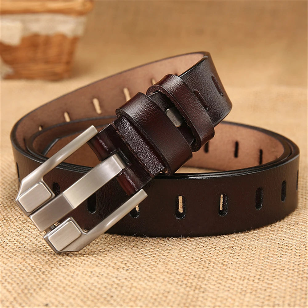 Leather Cowskin High Quality Solid Ladies Belt