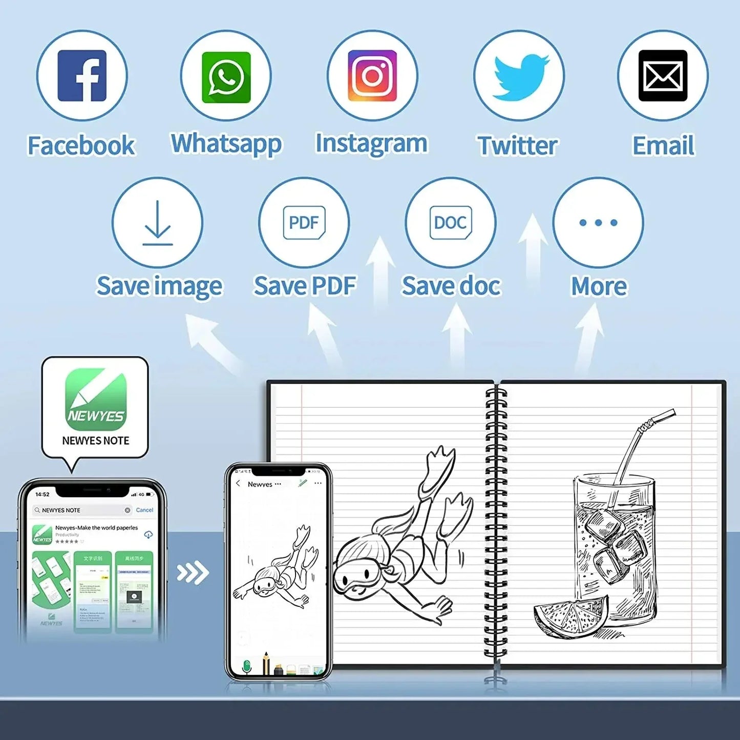 Erasable Wirebound Notebook A5-Dotted lined